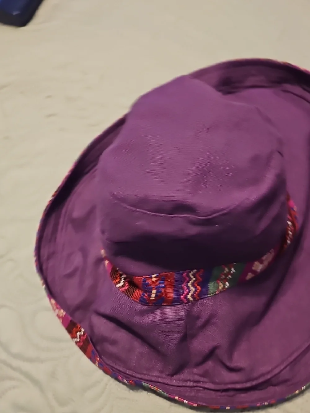 Boho Purple Patterned Reversible  Women's Sun Hat